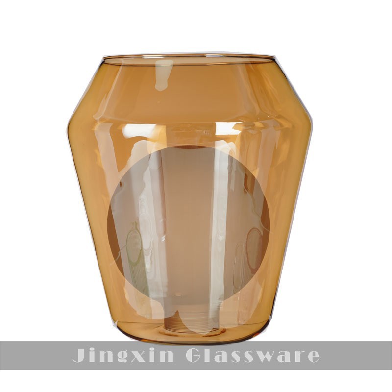 Amber Pendant Glass Lampshade With Ball Inside suppliers
